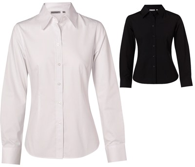 Nolan Ladies Cotton/Poly Stretch Long Sleeve Shirt