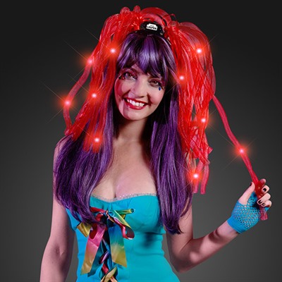 Noodle Hair Headband With Red LEDS