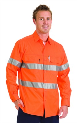 Orange Hi-Vis Reflective Work Shirt