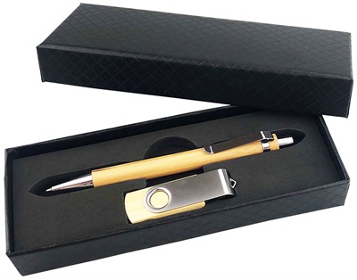 Overdrive Bamboo Pen & USB Gift Set