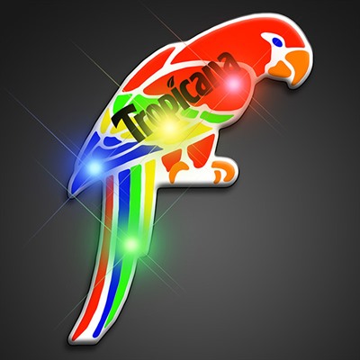 Parrot Blinking LED Pin Badge