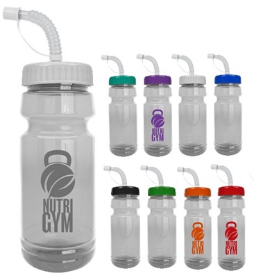 PETE 710ml Drink Bottle With Sipper Straw Lid