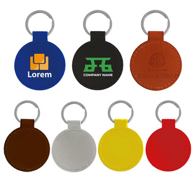 PU Leather Circle Keyring