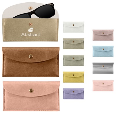 PU Leather Snap Closure Sunglass Pouch