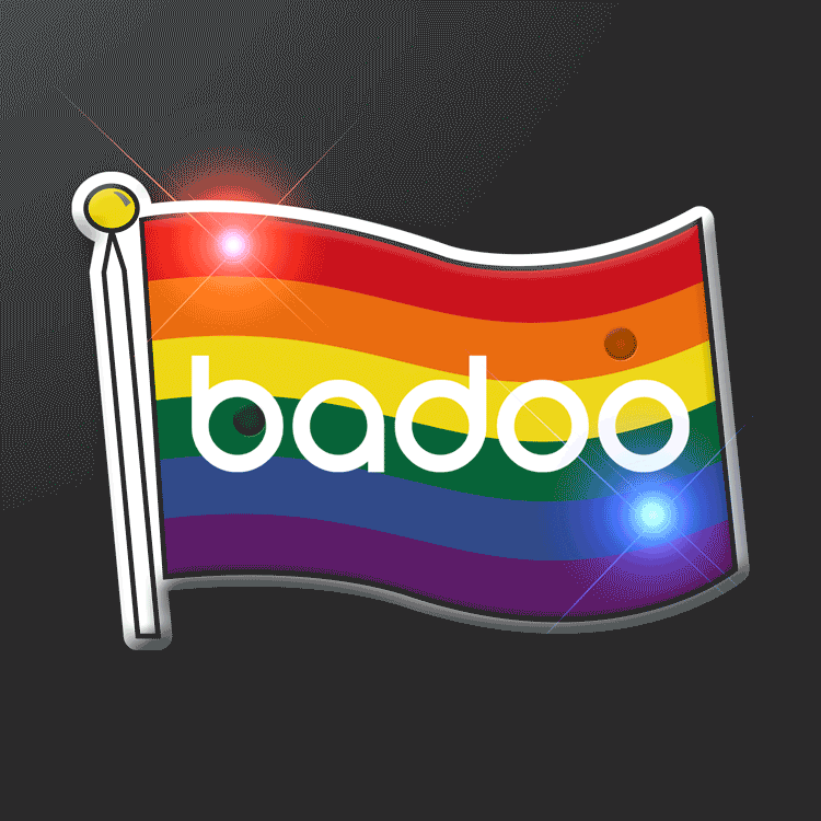 Rainbow Flag Blinking LED Pin Badge