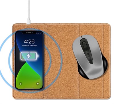 Ravenna Foldable Cork Wireless Charging Mouse Pad
