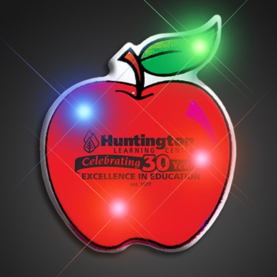 Red Apple Blinking LED Pin Badge
