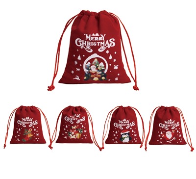 Red Velvet Small Drawstring Gift Bag