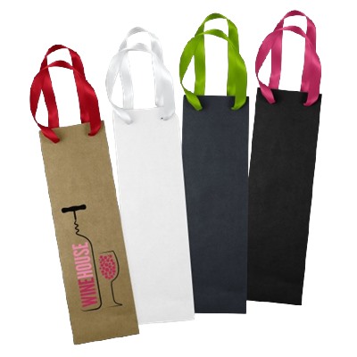 Ribbon Handle Wine Bottle Paper Bag