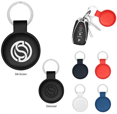 Round Leatherette Keyring