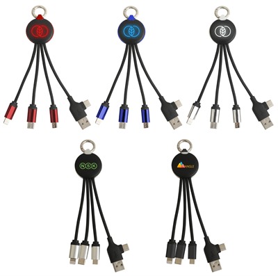 Round Light Up Multi Charging Cable