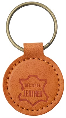 Round Recycled Leather Keyring