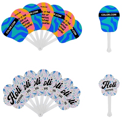Seven Piece Plastic Hand Fan
