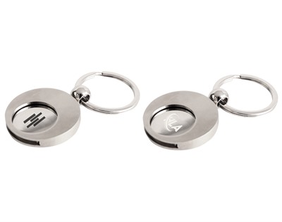 Shopping Trolley Round Token Keyring