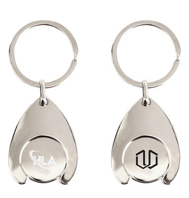 Shopping Trolley Teardrop Token Keyring