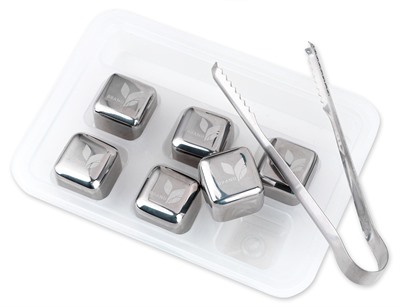 Six x Stainless Steel Ice Cube Set