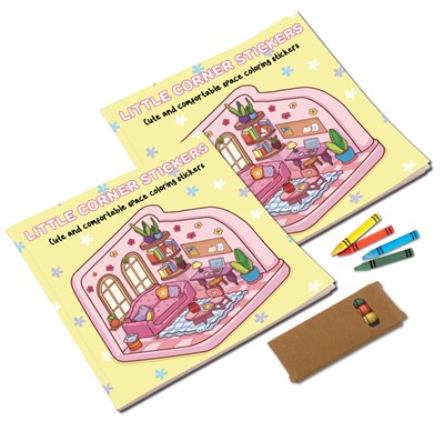 Square Custom Colouring Book With Crayons