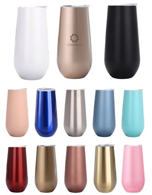 Stemless Metal Vacuum Champagne Flute