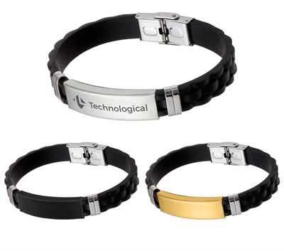 Textured Silicone Bracelet With Buckle Latch