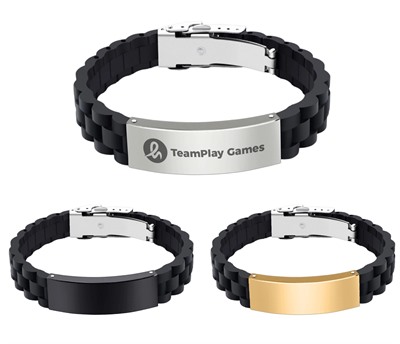 Textured Silicone Bracelet With Folding Lock Clasp