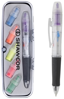 Three Colour Pen And Highlighter Set