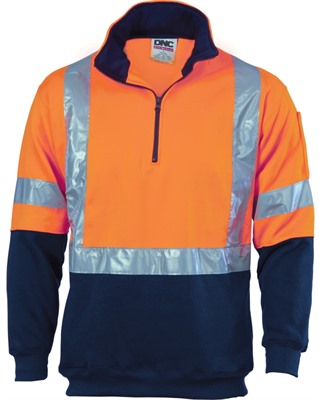 Trends Hi Vis X Back Taped Half Zip Fleecy Top