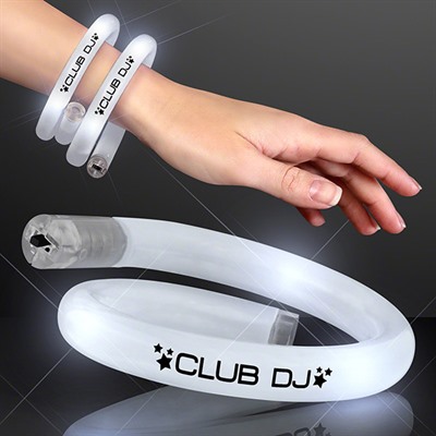 Tube White Wristband With Flashing LED
