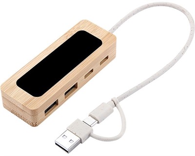 Urban 4 Port Bamboo LED USB Hub