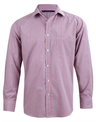 Wesley Mens Two Tone Mini Gingham Long Sleeve Shirt