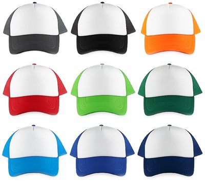 White Front 5-Panel Mesh Trucker Cap