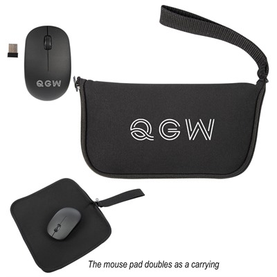 Wireless Mouse With Mousepad Carrying Case