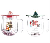 250ml Glitter Double Wall Glass