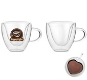 250ml Heart Double Wall Glass