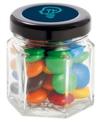 35 gram Small Hexagon Jar Choc M&Ms