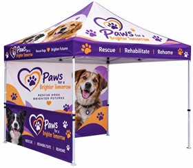 3m x 3m Custom Printed Gazebo With Back And Side Wall