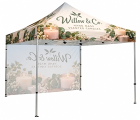 3m x 3m Custom Printed Gazebo With Back Wall