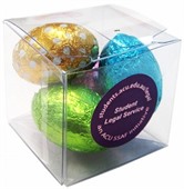 4 Mini Easter Eggs In Clear Cube