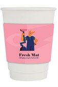 420ml Compostable PLA Double Wall Coffee Cup With Sleeve