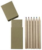 6 Mini Coloured Pencil Recycled Box Set