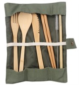 6 Piece Bamboo Cutlery Set