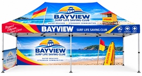 6m x 3m Custom Printed Gazebo With Back And Side Wall