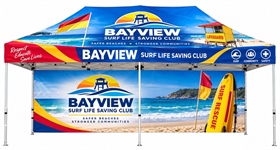 6m x 3m Custom Printed Gazebo With Back Wall