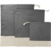 Akito Recycled Cotton 3pc Travel Pouch Set