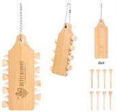 Baltusrol Bamboo Golf Tee Set Keychain