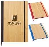 Bamboo Front Cover Notebook With Elastic Loop