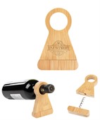 Bamboo Wine Bottle Stand & Opener