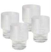 Battista Ribbed Glass Tumbler Set