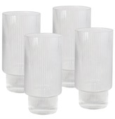 Battista Ribbed Highball Glass Set