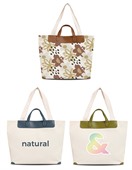 Calvessa Leather Handle Canvas Bag