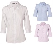 Casey Ladies CVC Oxford 3/4 Sleeve Shirt